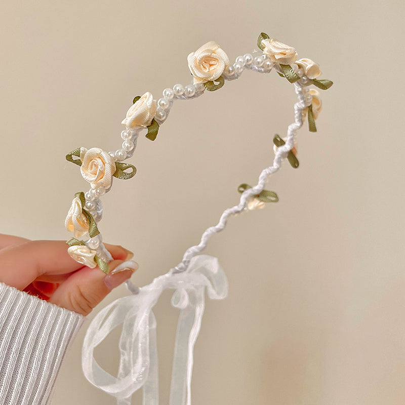 Pearl and Flower Hairband