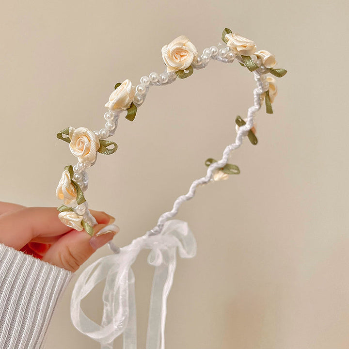 Pearl and Flower Hairband
